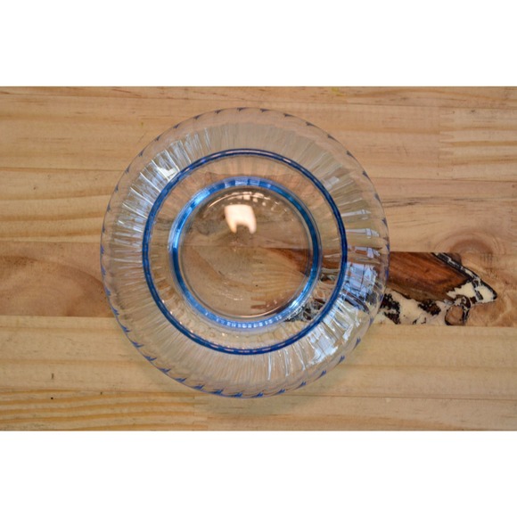 Vintage Baby Blue Turbine Glass Potpourri Jar - Retro Decor Accent - Picture 4 of 4